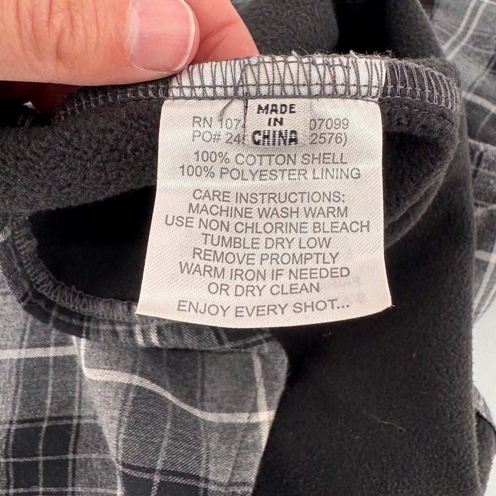 Linksoul Shirt Jacket Mens M Grey Plaid Fleece Lined Snap Front Flannel Shacket - Picture 5 of 8